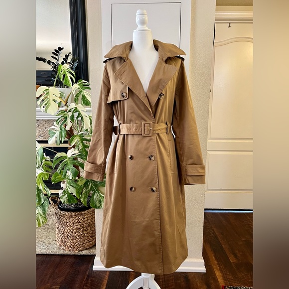 Fashion Union double breasted hooded trench oversized coat with check lining - Picture 5 of 13